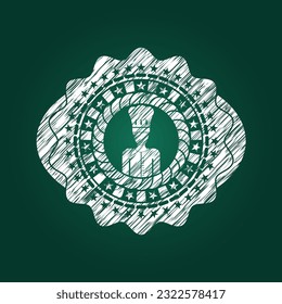 Koch Symbol in Kreide Emblem auf einer Tafel geschrieben. 