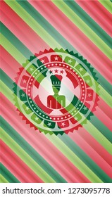 chef icon inside christmas emblem background.