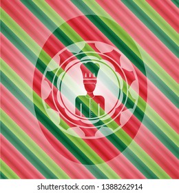chef icon inside christmas emblem.