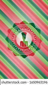 chef icon inside christmas style badge..