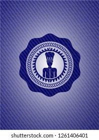 chef icon inside emblem with jean high quality background