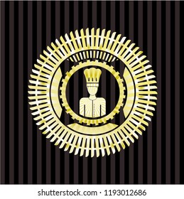 chef icon inside gold shiny emblem