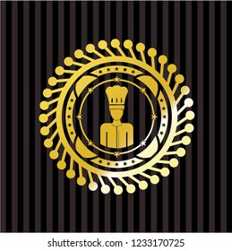 chef icon inside gold shiny emblem