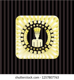 chef icon inside gold shiny badge