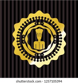 chef icon inside golden emblem