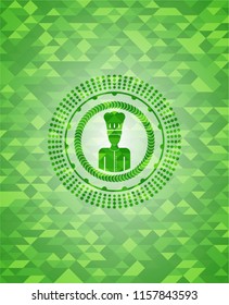 chef icon inside green mosaic emblem