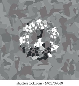 chef icon inside grey camo texture