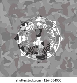 chef icon inside grey camouflage texture