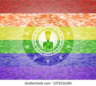 chef icon inside lgbt colors emblem 