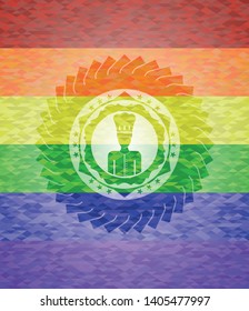 chef icon inside lgbt colors emblem 