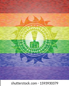 chef icon inside lgbt colors emblem 