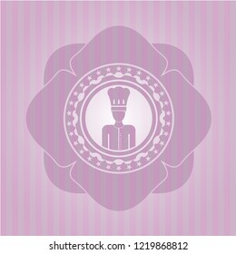 chef icon inside pink icon or emblem