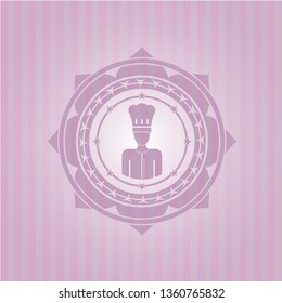 chef icon inside pink emblem. Retro