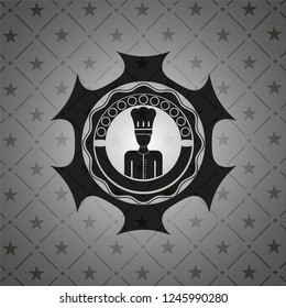 chef icon inside realistic black emblem
