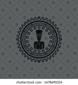 Chefsymbol in realistischem dunklem Emblem