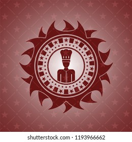 chef icon inside red emblem. Vintage.