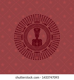 chef icon inside red emblem. Retro