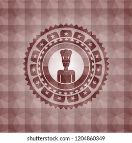 chef icon inside red seamless geometric badge.