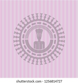 chef icon inside retro pink emblem