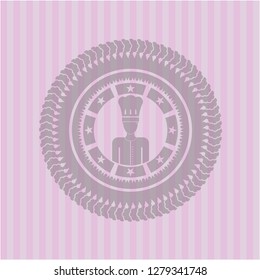 chef icon inside retro pink emblem