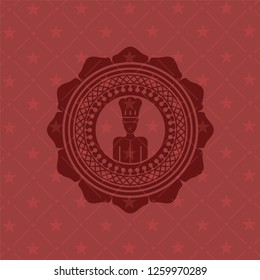 chef icon inside retro red emblem
