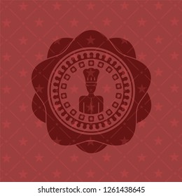 chef icon inside retro style red emblem