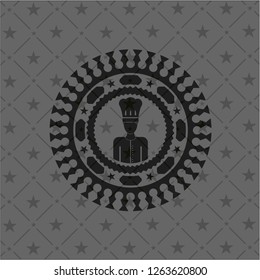 chef icon inside retro style black emblem