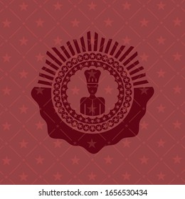 Koch-Symbol im Retro-Stil, rotes Emblem
