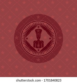 chef icon inside retro style red emblem