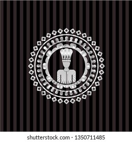 chef icon inside silver shiny emblem