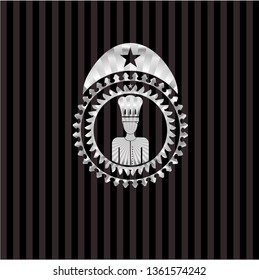 chef icon inside silver shiny emblem
