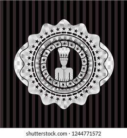chef icon inside silvery emblem