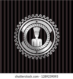 chef icon inside silvery emblem