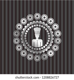chef icon inside silvery shiny emblem