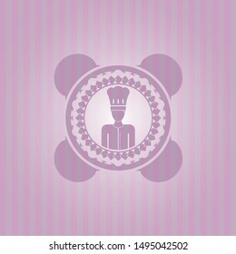 chef icon inside vintage pink emblem