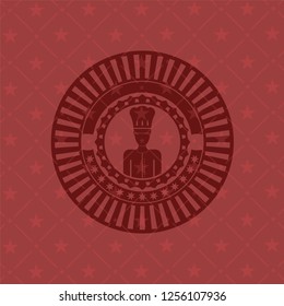 chef icon inside vintage red emblem