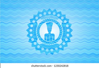 chef icon inside water emblem.