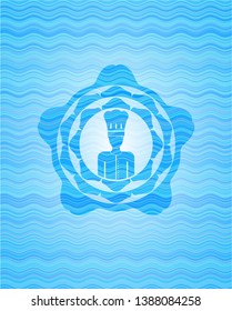 chef icon inside water emblem.