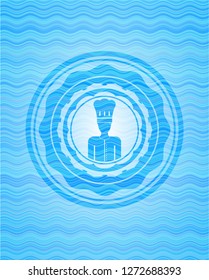 chef icon inside water wavec oncept emblem.