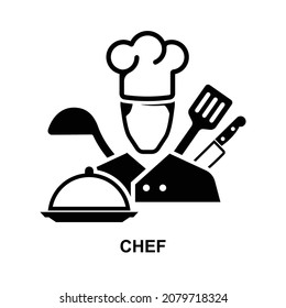 Chef icon isolated on white background vector illustration.