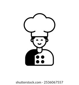 Chef icon isolated on a white background. Vector illustration.