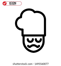 chef icon isolated sign symbol vector illustration - high quality black style vector icons
