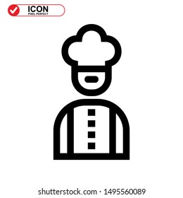 chef icon isolated sign symbol vector illustration - high quality black style vector icons
