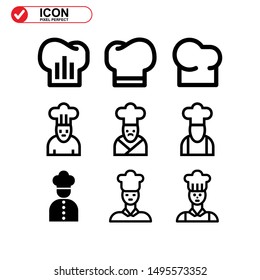 chef icon isolated sign or symbol vector illustration - Collection of high quality black style vector icons
