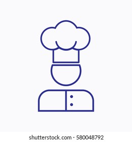 Chef Icon. Isolated Symbol Outline Vector illustration Style is Flat Silhouette