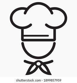 Chef icon. Kitchen utensils. Cafe icon. Fast food illustration. Vector icon.