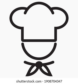 Chef icon. Kitchen utensils. Cafe icon. Fast food illustration. Vector icon.