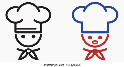 Icono del chef. Utensilios de cocina. Icono del café. Ilustración de comida rápida. Icono del vector.
