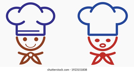 Chef icon. Kitchen utensils. Cafe icon. Fast food illustration. Vector icon.