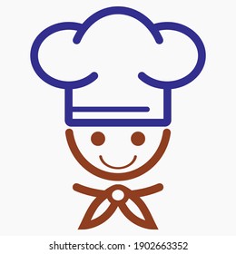 Chef icon. Kitchen utensils.  Fast food illustration. Vector icon.